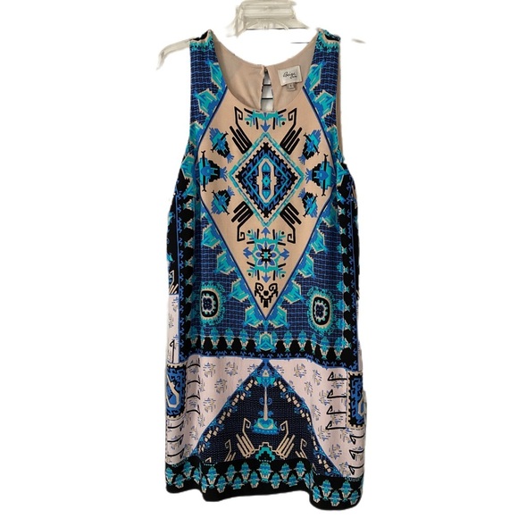 Beige by eci Sheath Dress Sleeveless Knee Length Multi Color Lined Size Large - Picture 1 of 12